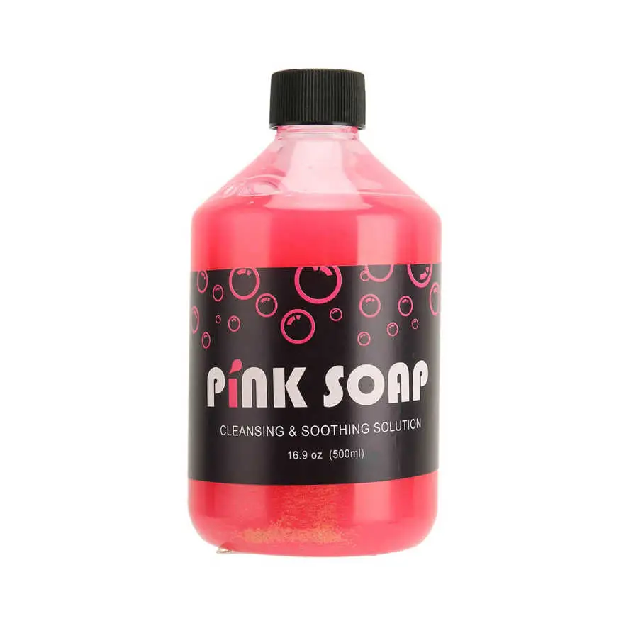 500ml solución de limpieza de tatuaje jabón Rosa curación concentración de tatuaje Limpieza Jabón azul para calmar los accesorios de tatuaje de Novice