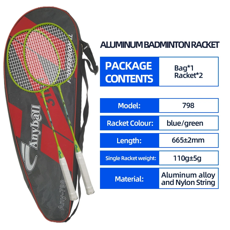 Badminton Racket mejor vendedor aleación de aluminio Badminton Racket al aire libre &amp; Raqueta de par interior para Badminton Sport Anyball