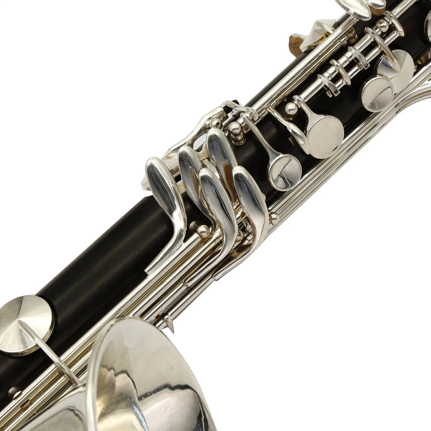 Very Good ABS Body Silver Palted Key Bass Clarinet Low E