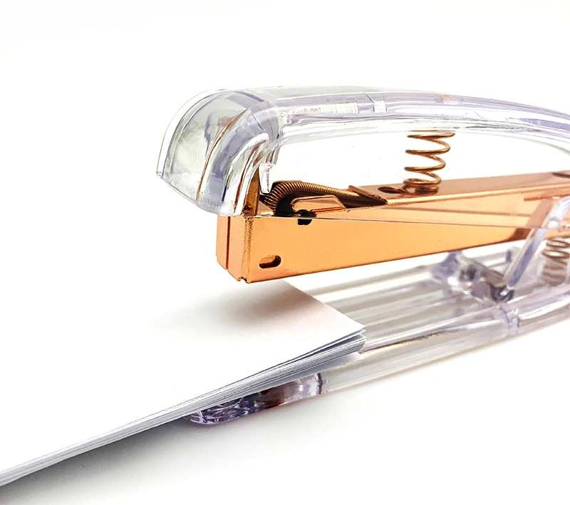 Transparent Rose Gold Fashion Office Student Customized Logo Stapler Binding Machine