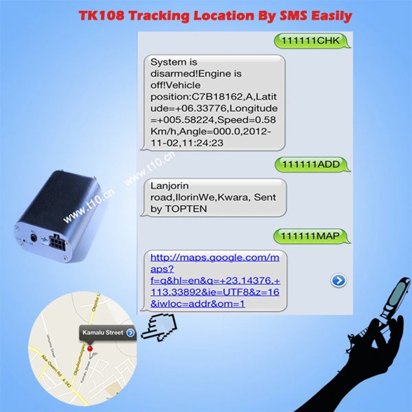 Small GPS Alarm for Vehicle Tracking with Fuel Monitoring, Geo Fence, Speeding Tk108-Wy