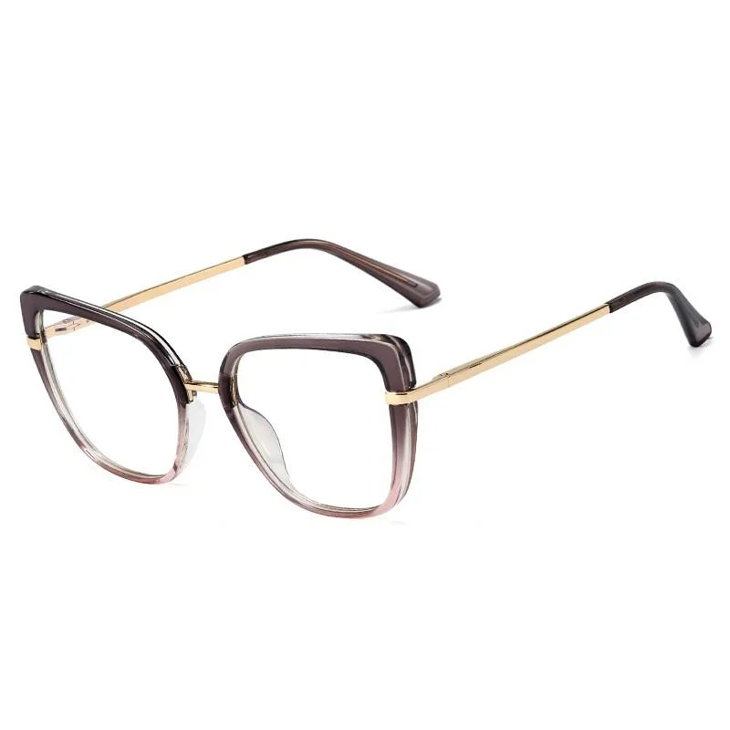 Ready Goods Retro Damen Optische Rahmen Tr90 Spring Metal Temples Gesichtsstraffung Anti-Blue Myopie-Brille