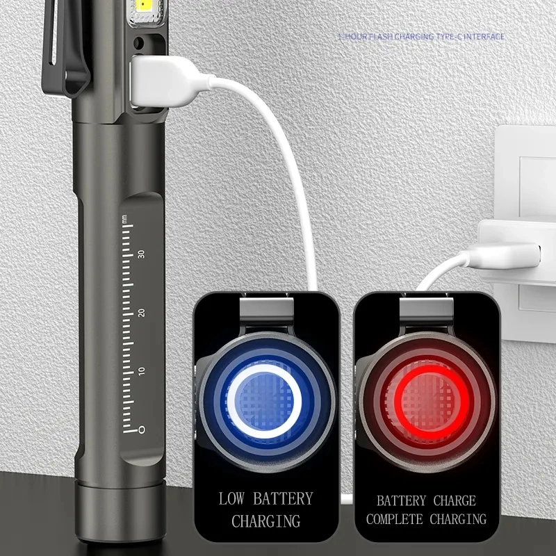 Three Light Source Mini Built-in Battery Type-C Multifunctional Medical Pen Light