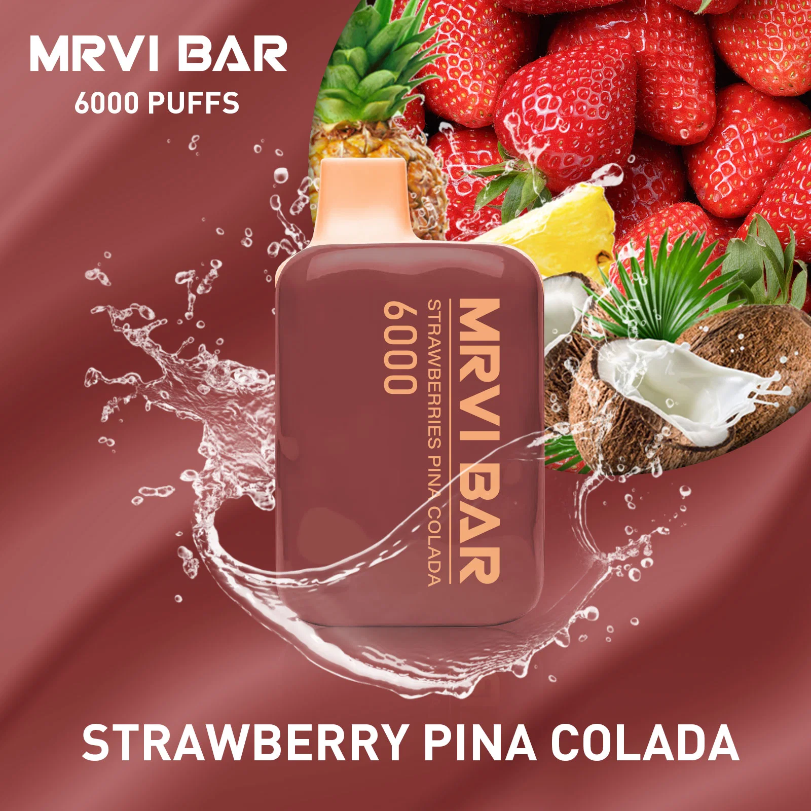 Original Mrvi Bar 6000 Puffs Disposable/Chargeable Vape Pod E Cigarette with Rechargeable 650mAh Battery 13ml Prefilled Carts Big Smoking Puff Pen