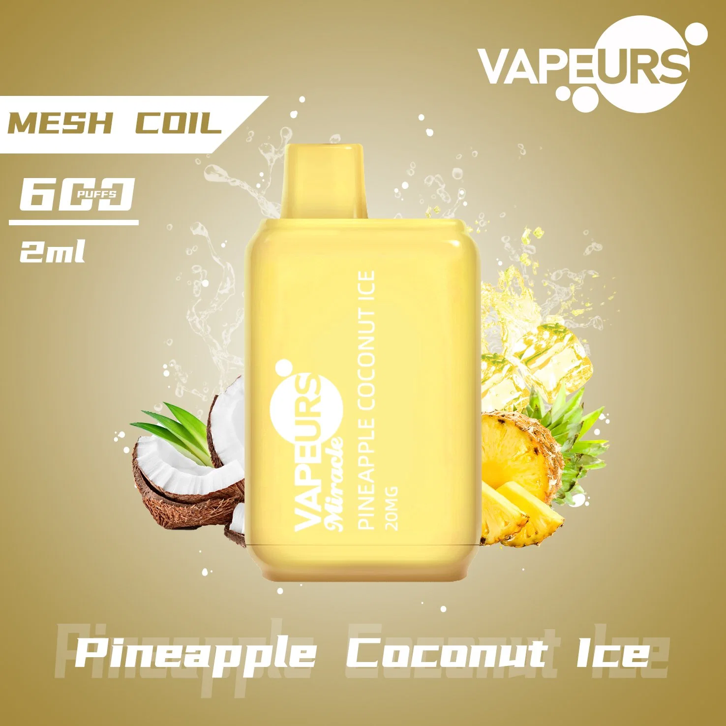 Vapeurs Miracle Einweg Elektronische Zigarette Mesh Coil Vape 600 Puffs Tdp