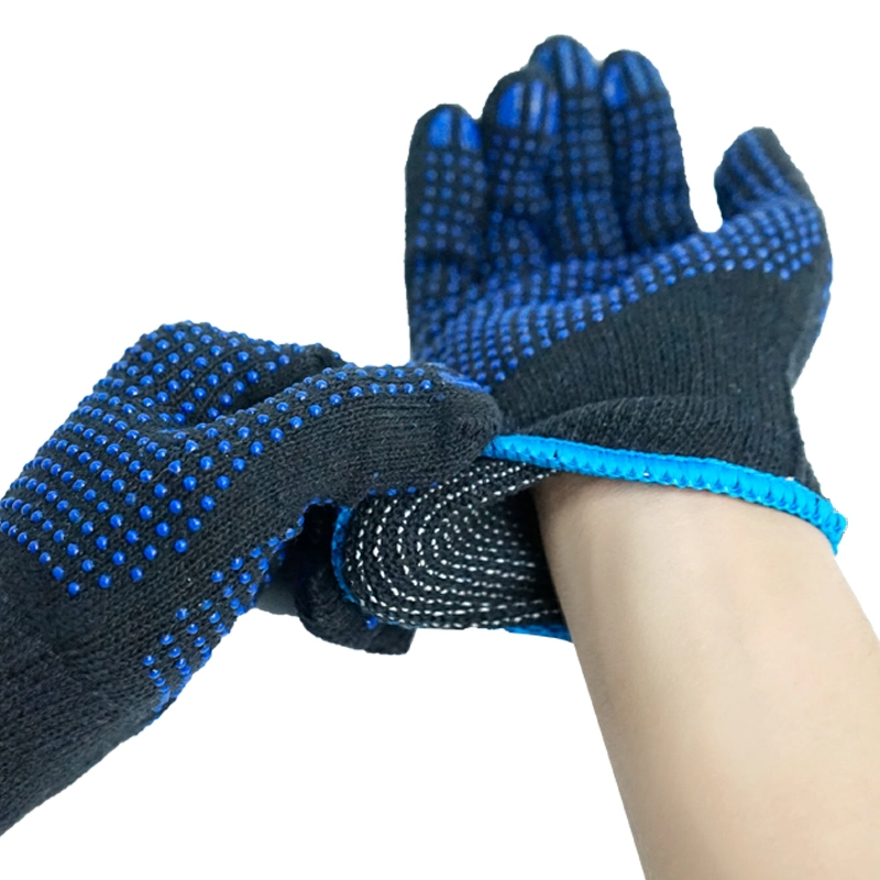 Work Double Sides Polka Dots PVC Garden Cheap Safety Working Soft Textile Cotton Gloves