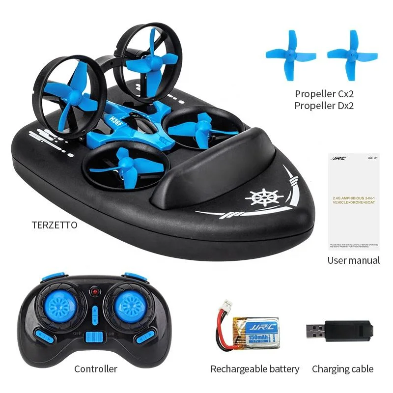 3 en 1 sea Land Air Flight 2,4 G Quadcopter Boat Best Toys for Kids RC Mini Drone