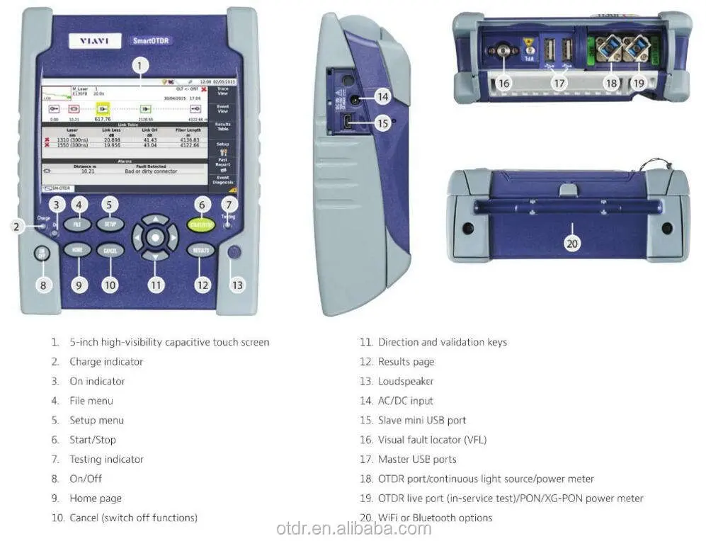 Réflectomètre optique JDSU MTS 2000 réflectomètre optique FTTH 80 % Nouveau Avec multilingue