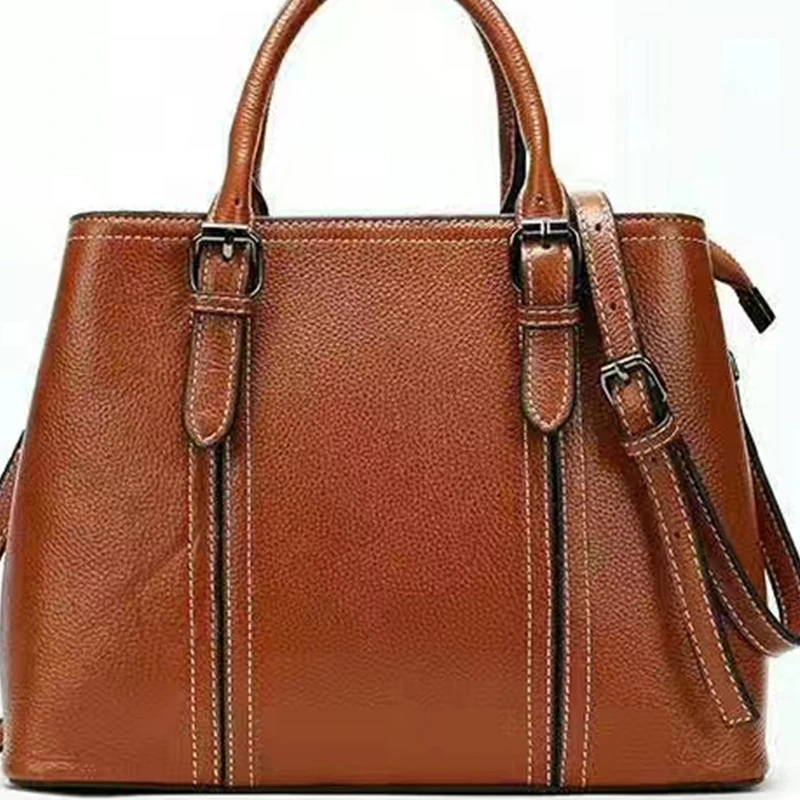Real Leather Tote Bags Computer Ladies Handbag Shoulder Cowhide Bag