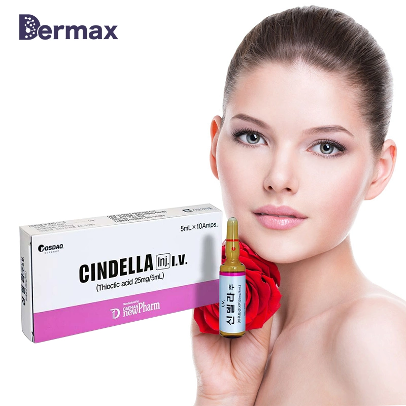 Face à de gros de blanchiment d'injection Luthione Cindella taux sérique de vitamine C 1200MG Injection glutathion Examen