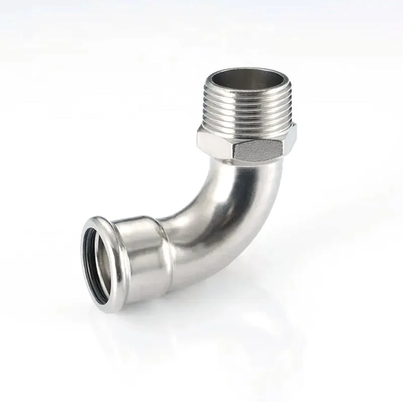 SS304 90 Degree Elbow Press Fittings with Male Thread