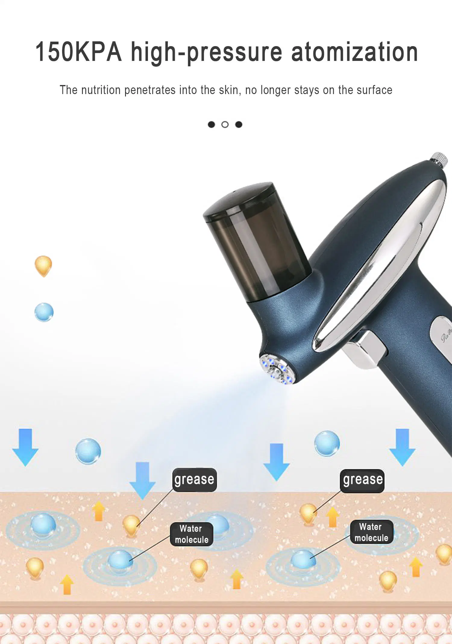 Belleza SPA humidificador recargable Hidra Removedor de arrugas facial Nano Mist Inyector de oxígeno del pulverizador