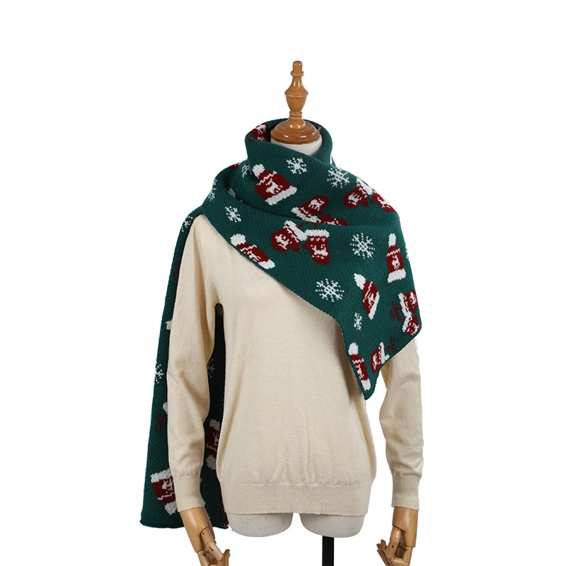 Bufanda de Navidad Otoño Invierno imitación Bufanda de cashmere Fular Femenino Americana Europea Shawl All-Match Bir de punto cálido bufanda alargada al por mayor