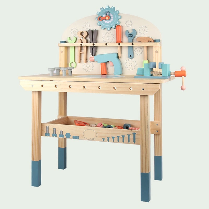 Wooden Tool Table Interactive Communication Educational Tool Toy Set