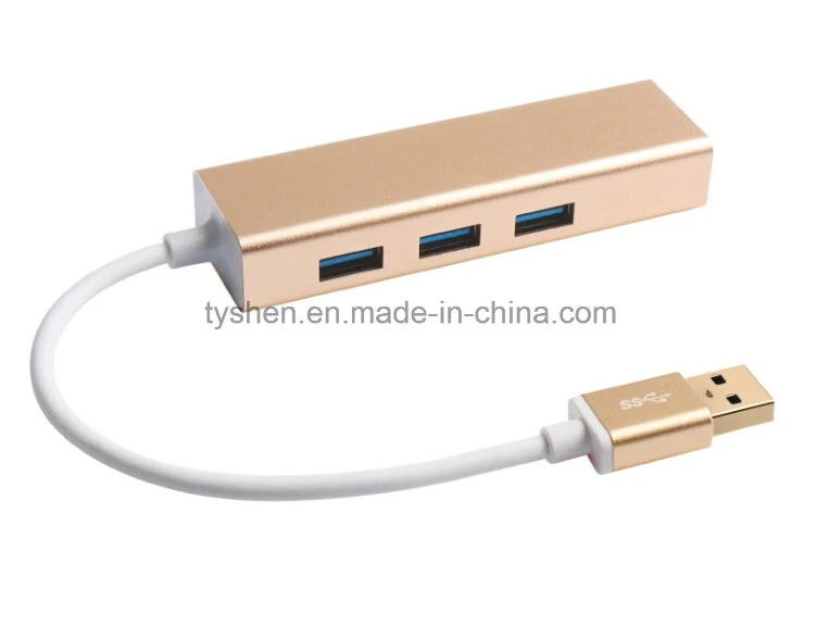 USB 3.0 Hub Metal Housing Case, 1000 Mbps LAN Card