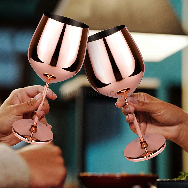 Copper Stainless Steel Champagne Flute Wine Tumbler Glass for Party Home Wine Cup