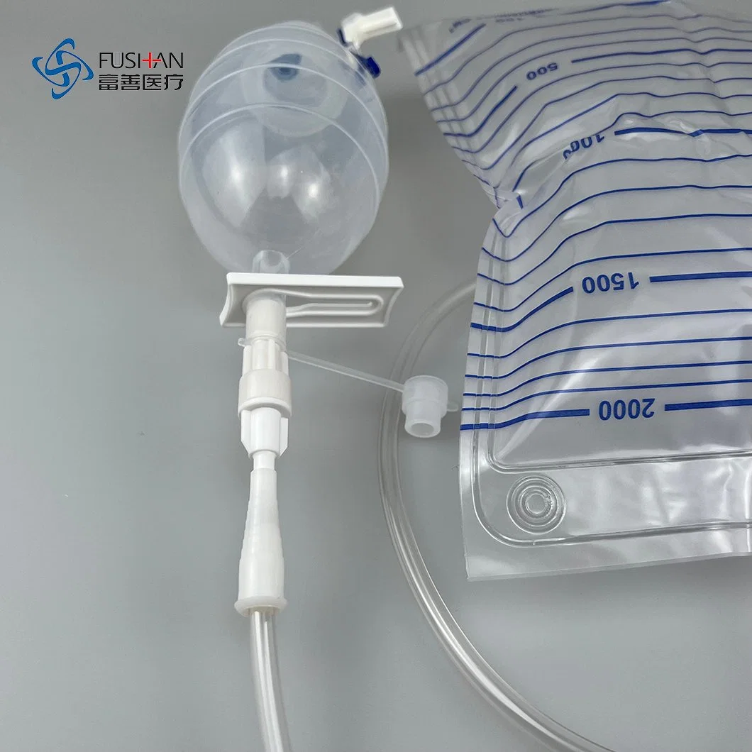 Original Factory Fushan Medical Hospital Wound Drain Kit with Trocar and Ball Reservoir CE ISO13485 100/150/200/400ml