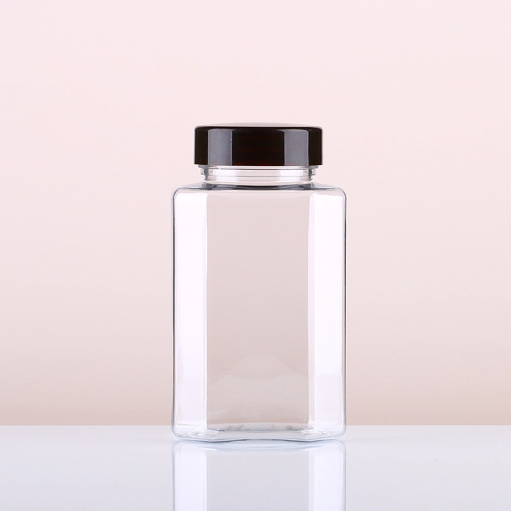 Premiumdm Food Grade Clear Plastic Metal Top Can with Clear or Black Top