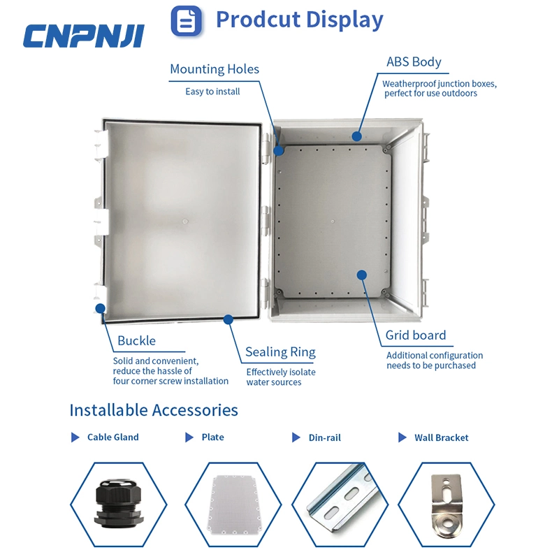 Hot Selling Hinged Plastic Enclosure IP67 Waterproof Junction Box with Board for Electronic Equipment