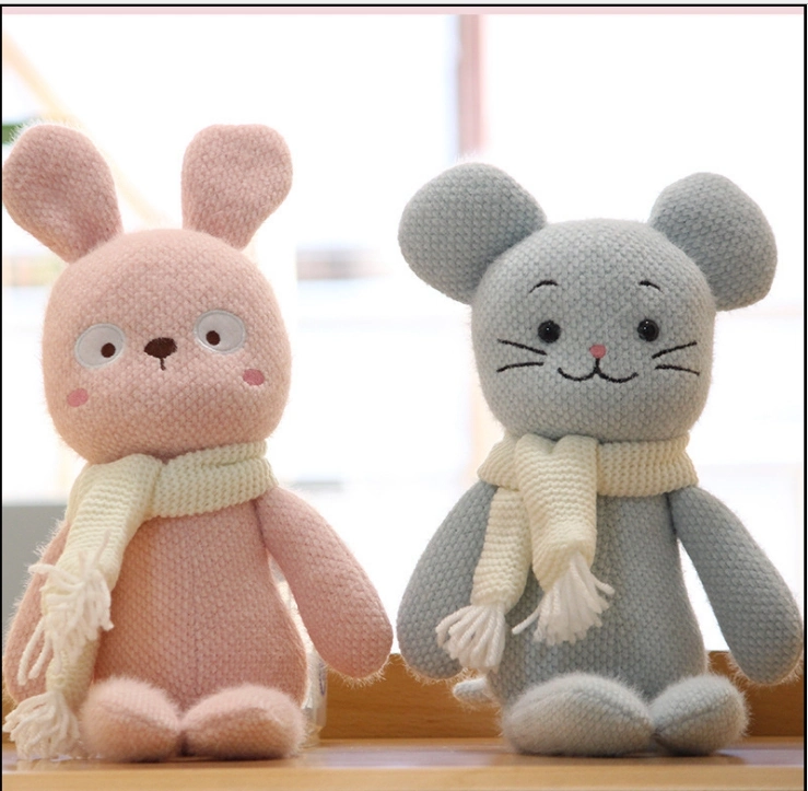 Toy Scarf Rabbit Mouse Doll Bow Tie Plush Series Children&prime; S Bed Playmate