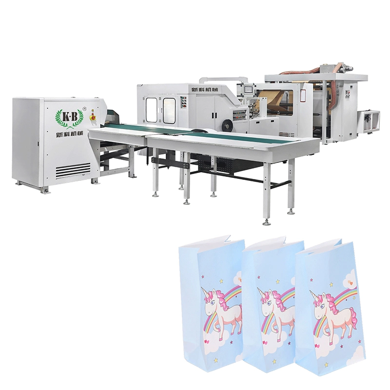 Machine de fabrication de sacs en papier à impression flexographique pour sac en papier à fond carré Prix.
