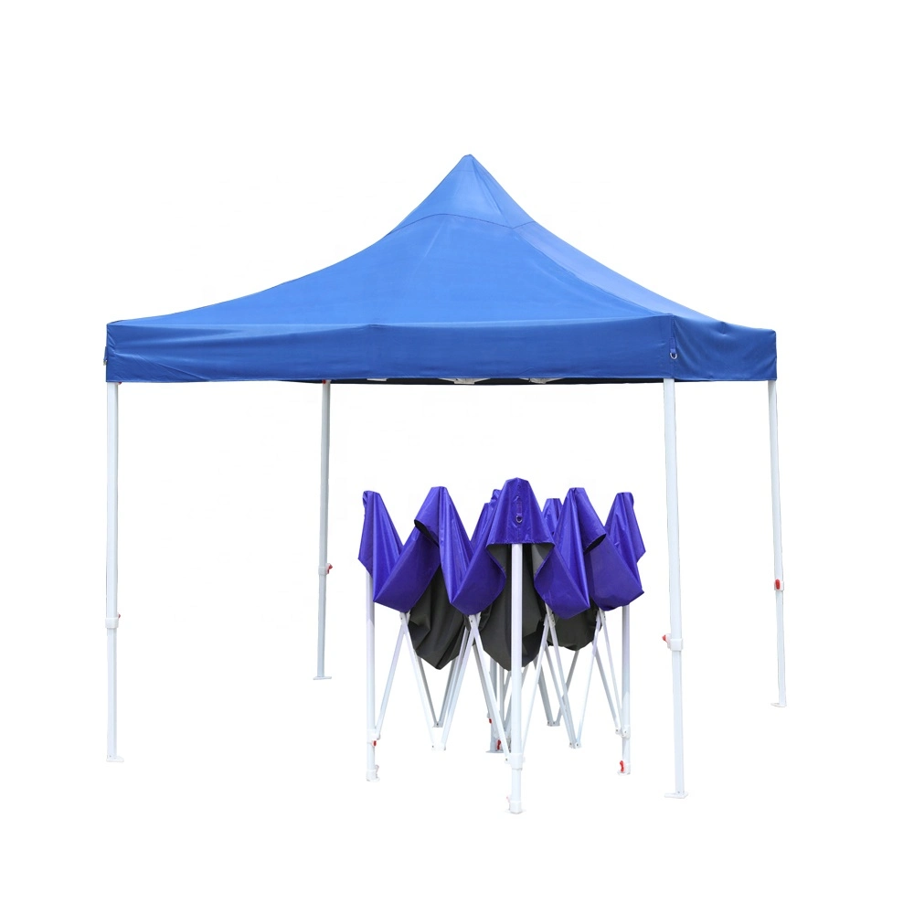 Adjustable Height Oxford Fabric Folding Gazebo with Awning Tent