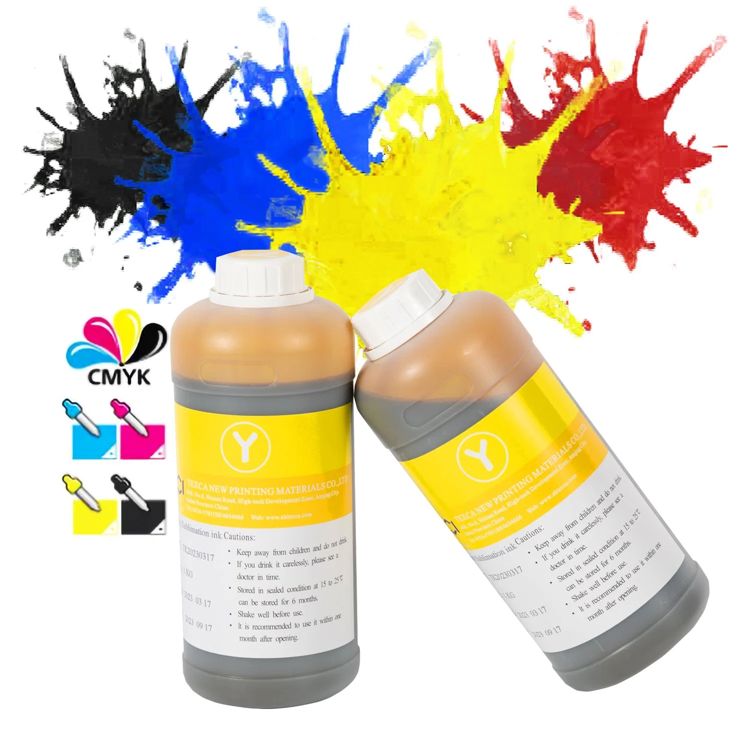 Sublimation Ink for Epson Printer 5kg Black T-Shirt Polyester Textile Black Two Bottles