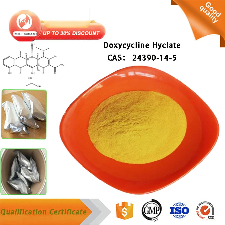 Médicament vétérinaire pharmaceutique Doxycycline HCl poudre cas 24390-14-5 Doxycycline Hyclate