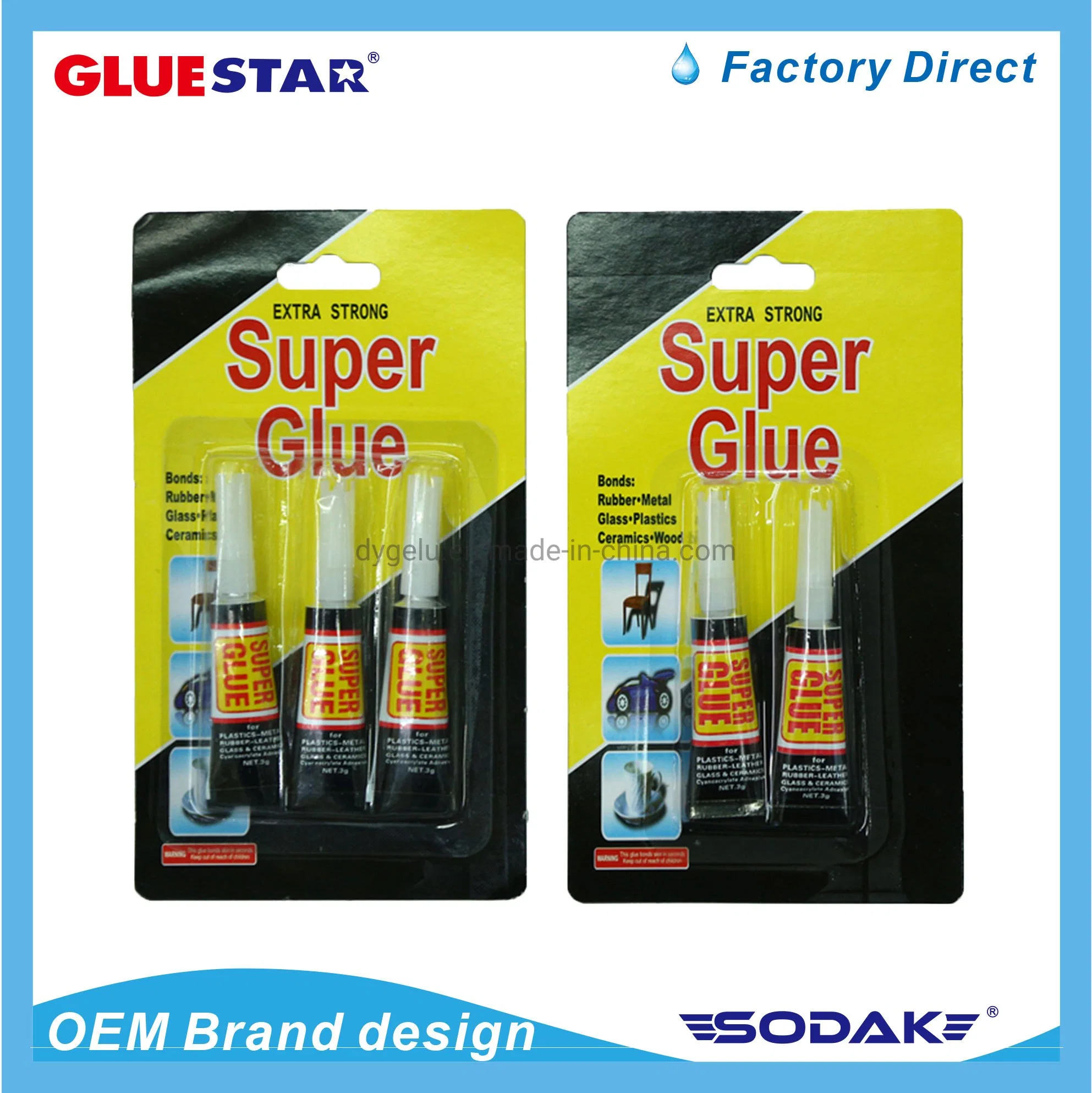 Utilisation quotidienne adhésif cyanoacrylate Power Strong Super Glue 502