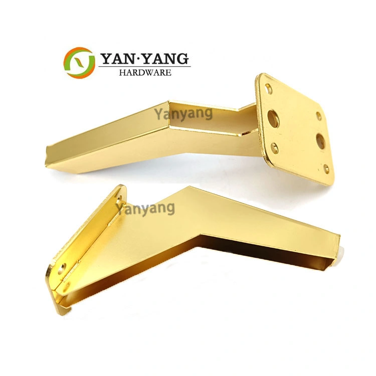 Golden Color Square Metal Furniture Leg Replacement Iron Sofa Feet