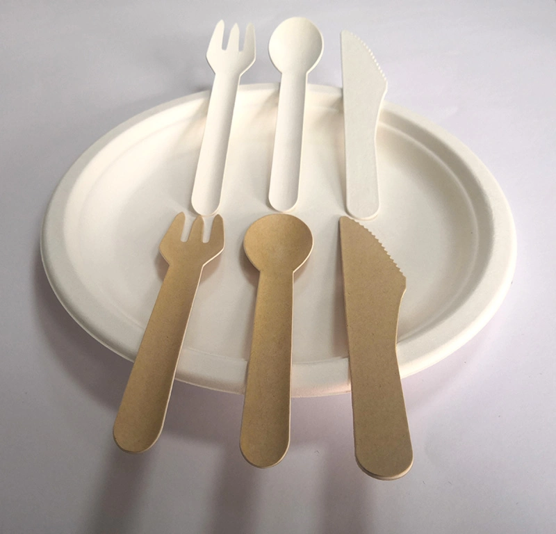 Factory Price Eco-Friendly Biodegradable Forks Spoons Knife Disposable Paper Cutlery