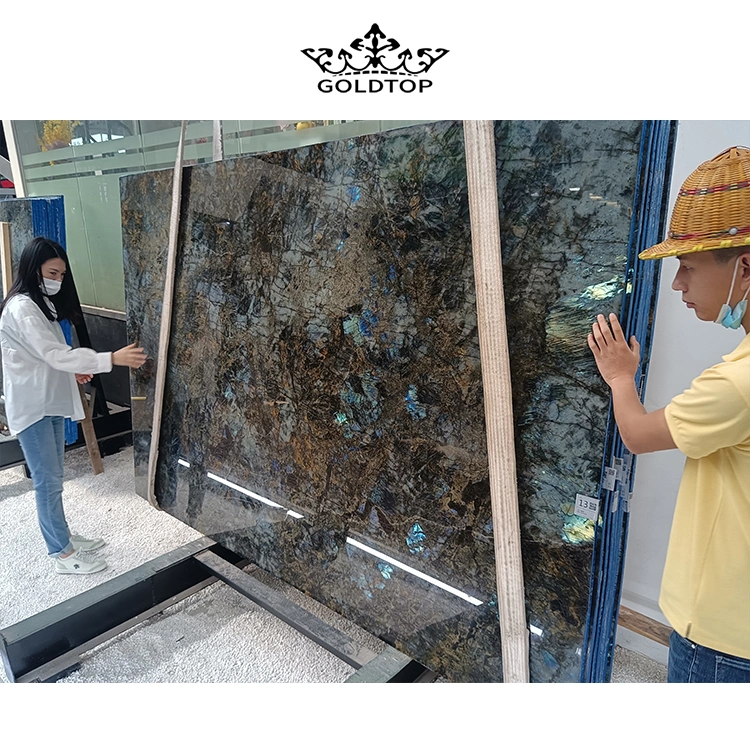 The High Grade Natural Stone Polished/ Honed Surface Bathroom/Kitchen /Living Room Countertop Labradorite Blue Granite for Home