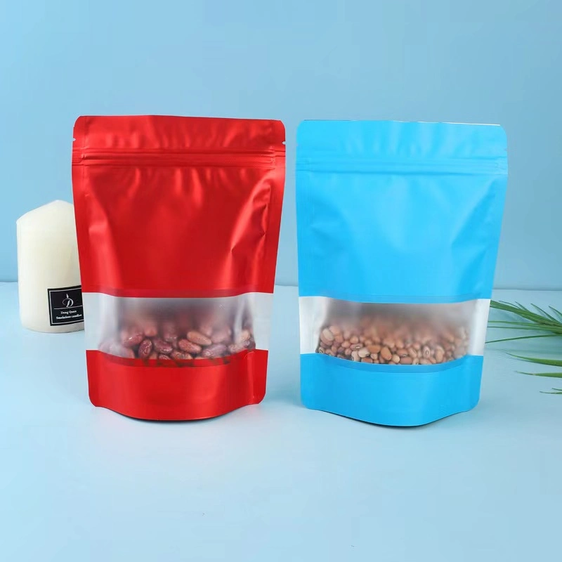 Polyester Film Aluminum Foil Zipper Stand up with Window Packaging Bag