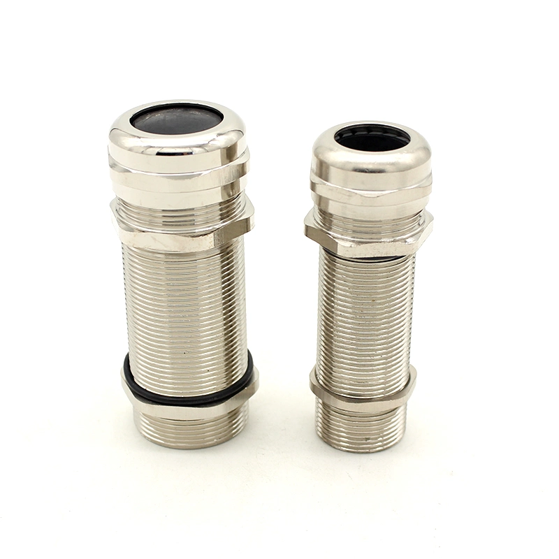 High quality/High cost performance  Nickle Plated Brass Longer Thread Type Waterproof Stainless Steel Cable Gland Metric Series