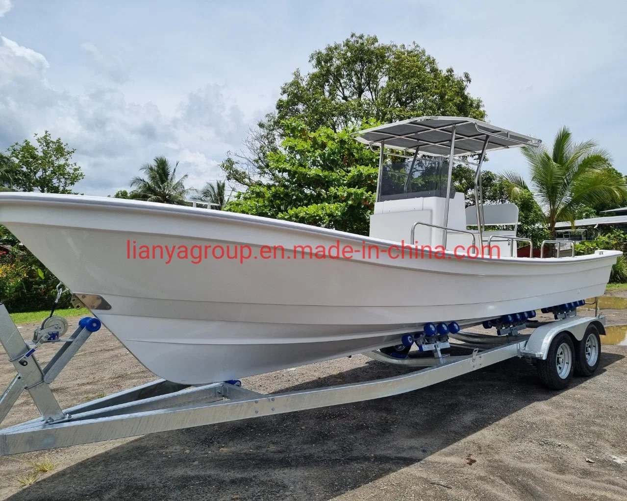 Liya 7,6m familia barco de pesca barco de pasajeros de fibra de vidrio