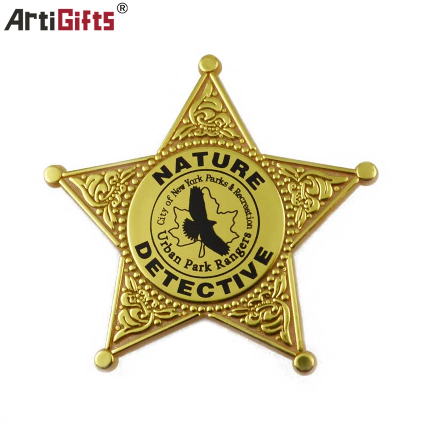 3D Design Metal Badge Plated Gold or Imitation