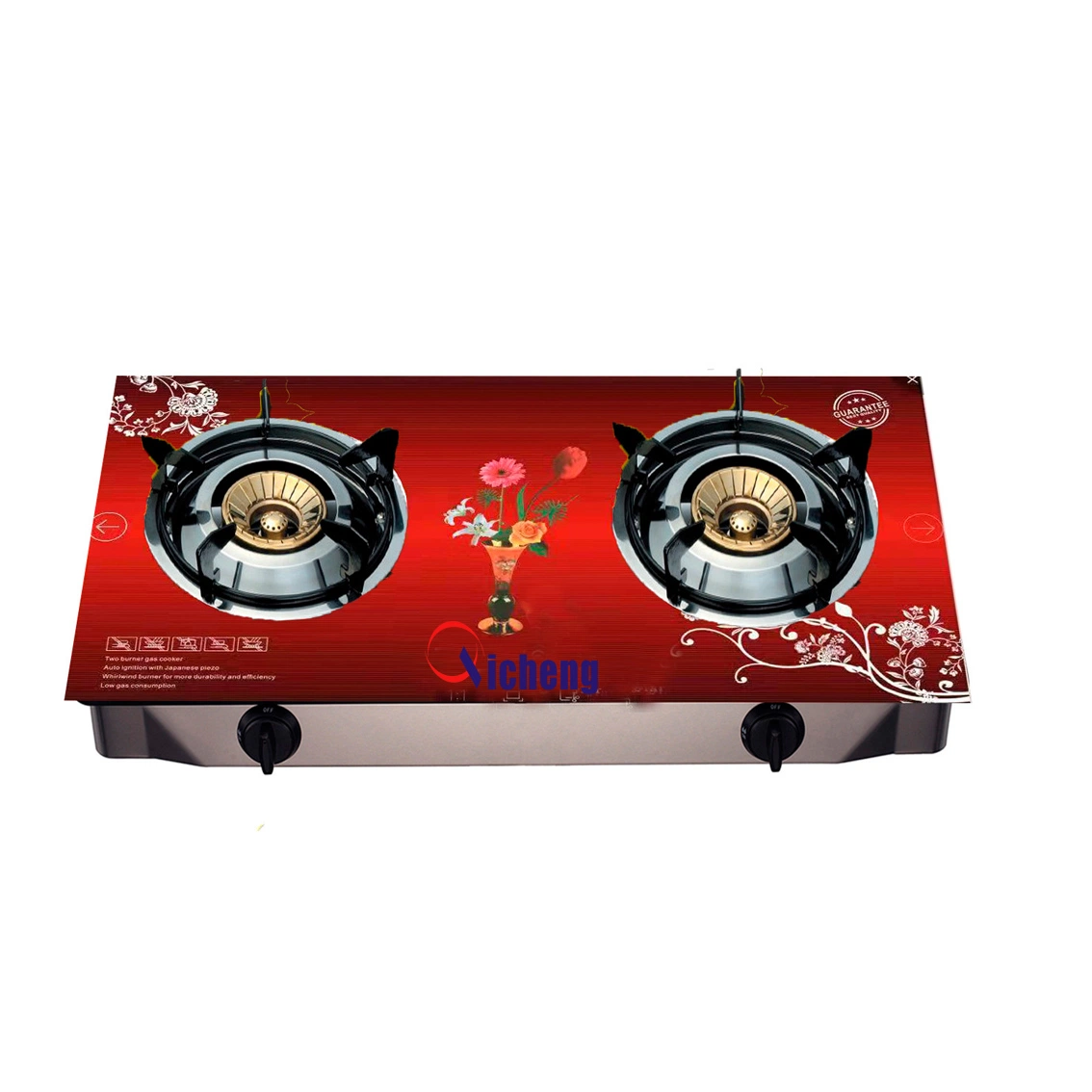 2 Burner Gas Cooker for Electric Gas Stove with Tempered Glass