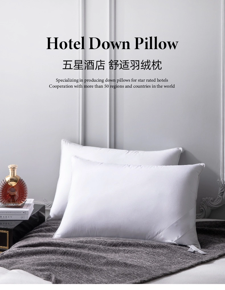 Luxury Hotel Home Comfortable Fluffy Polyester Fiber Silk Down Alternative Sofa Throw Sleep Memory Foam Bed Pillow