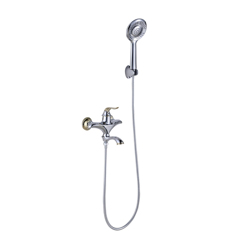 Luxurious Tub Mixer with Round Hand Shower Head Brass Body and Zinc-Alloy Handle Shower Sets