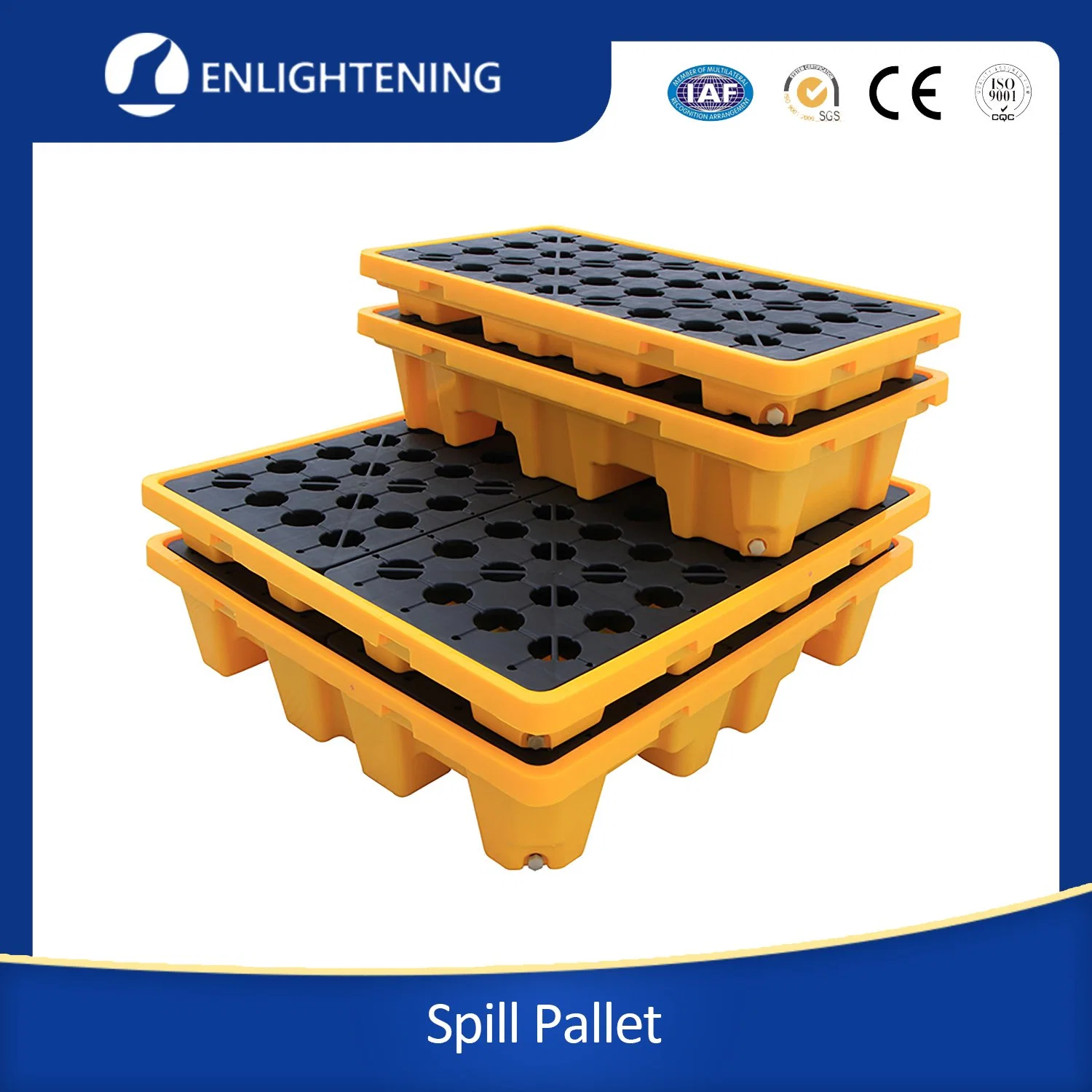 China Cheap Price 2 /4 Drum Spill Anti-Leakage Plastic Pallets for Oil