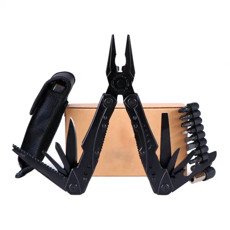 Multi Function Hammer Tool Outdoor Survival Gear Axe with Durable Pouch Camping Accessories Hand Tool Pliers with Axe Hammer Knife Saw Plier