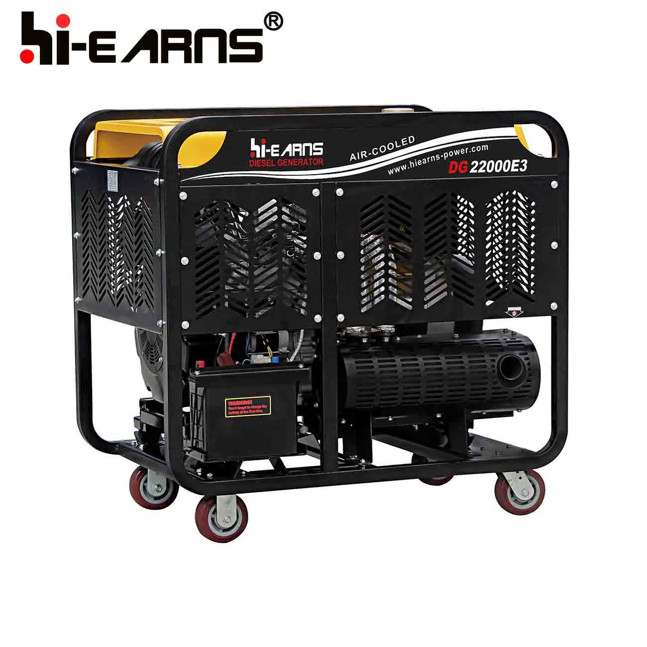 Wheels and Armrest 16kw Open Type 20kVA Air-Cooled Start Open Frame Generator Set