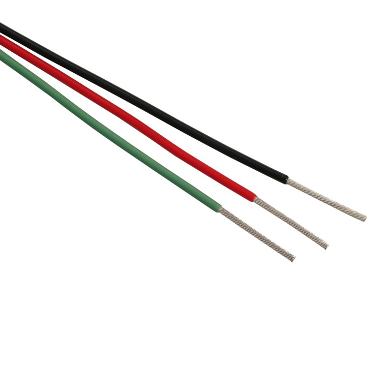 كهربائي 250c 18 AWG 18AWG ذات حز واحد بلون فضي نحاسي ملمع سلك مقاومة تسخين المسخن المحلول PTFE Coated Insulated بالموصل