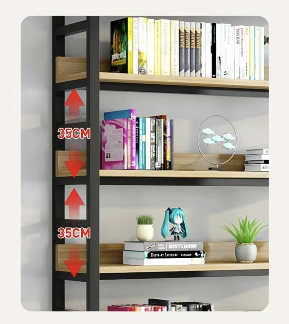 Very Popular Showcase Store Fixture Metal Furniture Wood Shelf Storage Display Rack