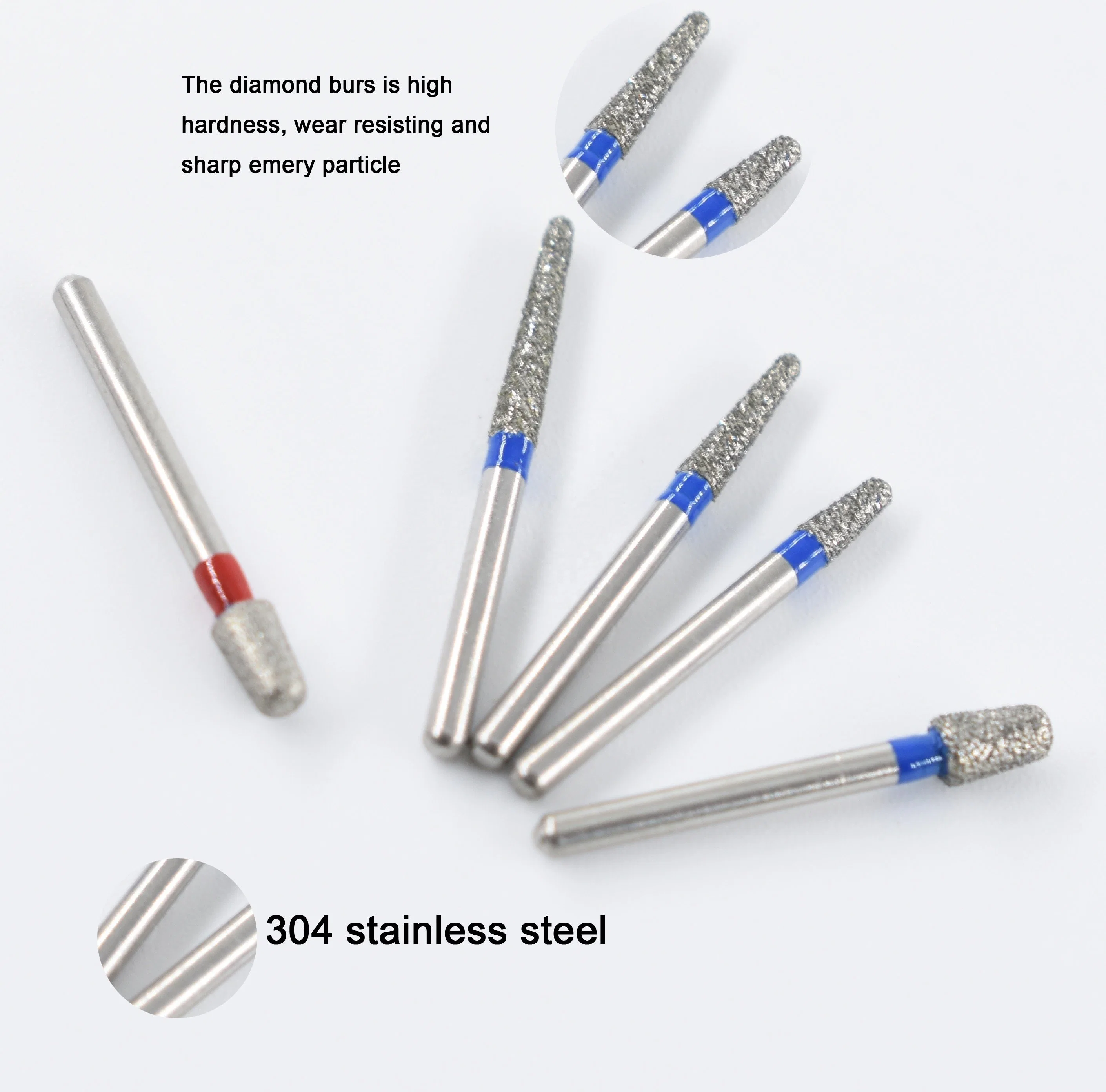 Flat Rounded Shoulder Types Dental Diamond Burs RS Series