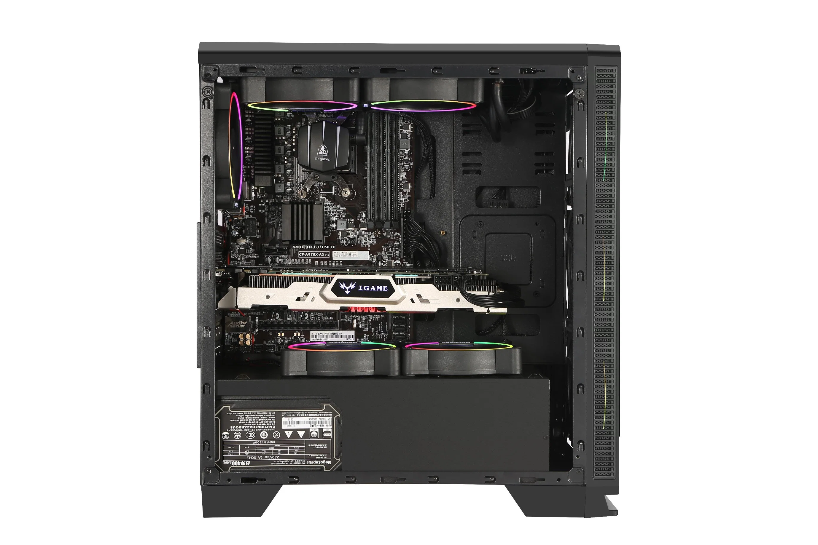 Halo Segotep7plus/M-ATX ATX/Itx caso do computador desktop à prova de bricolage mudo do lado de acrílico para jogos de PC transparente caso Gamer Chassi de torre média