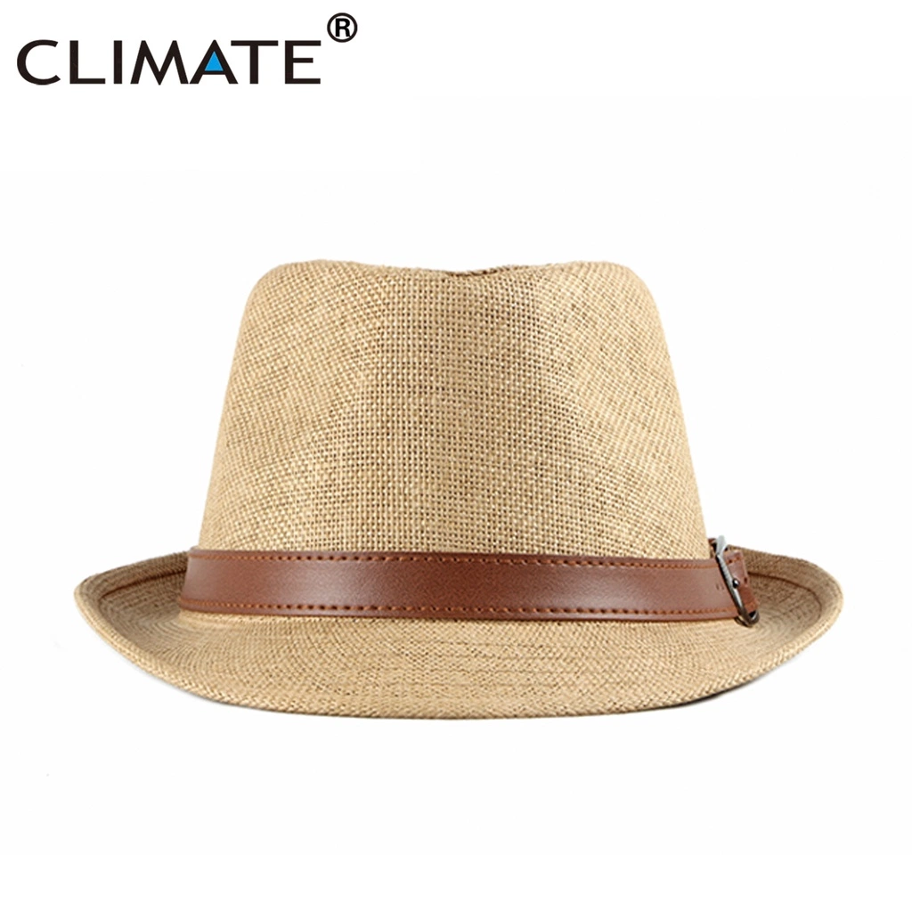 Climate Vintage Summer Straw Hat Cool Men Fedora Panama Paper Retro for Man Solid Cap