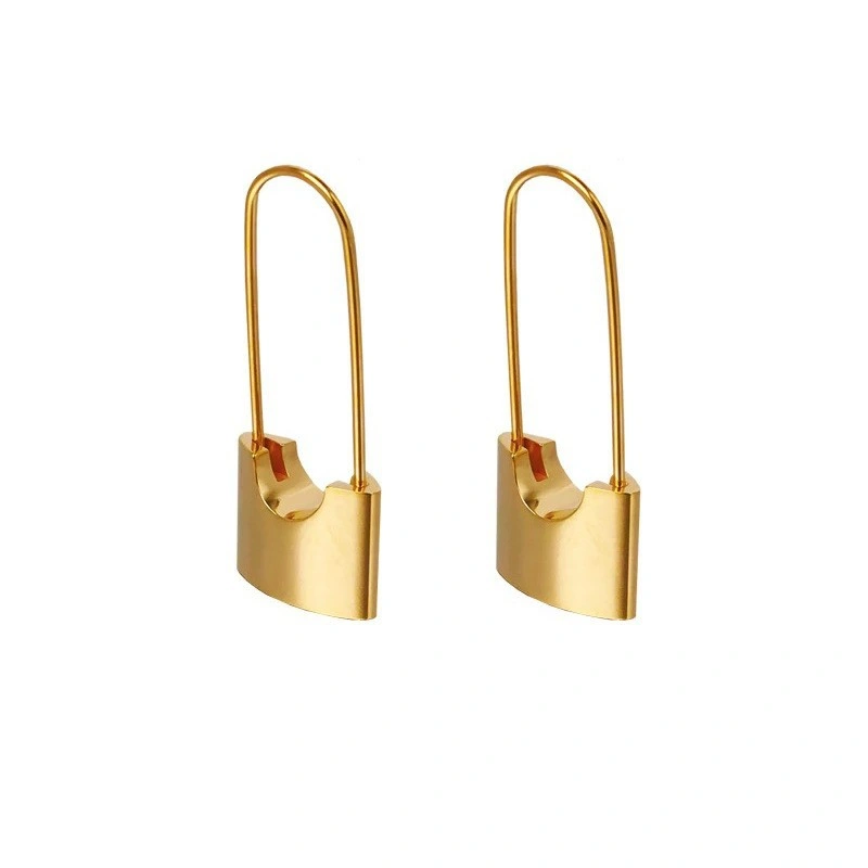 Simple Fashion Stainless Steel Earring Lock Shape