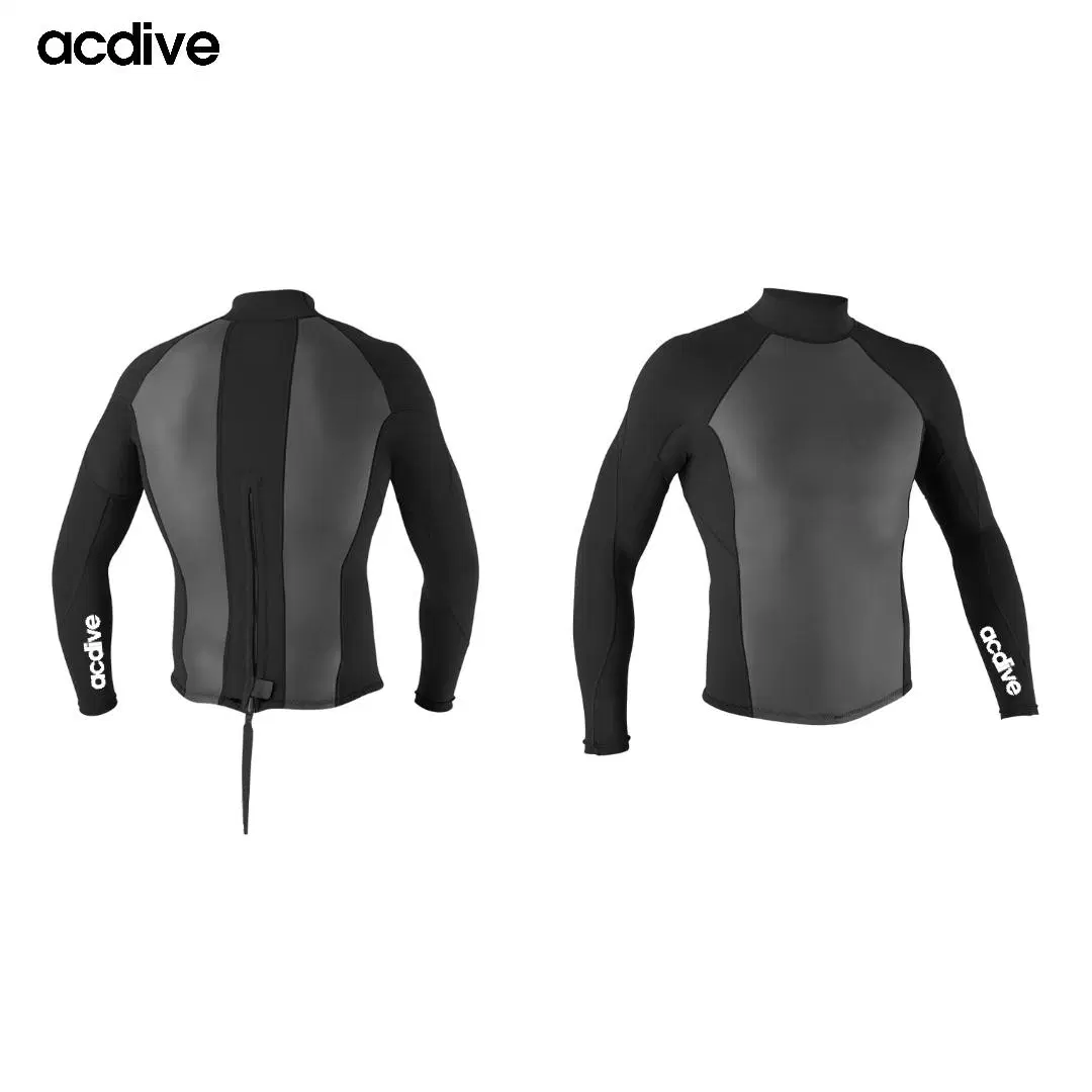 Acdive espalda malla Zip piel 3mm neopreno profesional Surf Diving Top deportivo Aqua para adultos