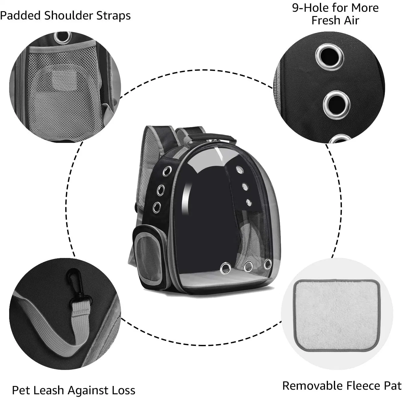 Space Capsule Pet Carrier Bag Dog Hiking Backpack